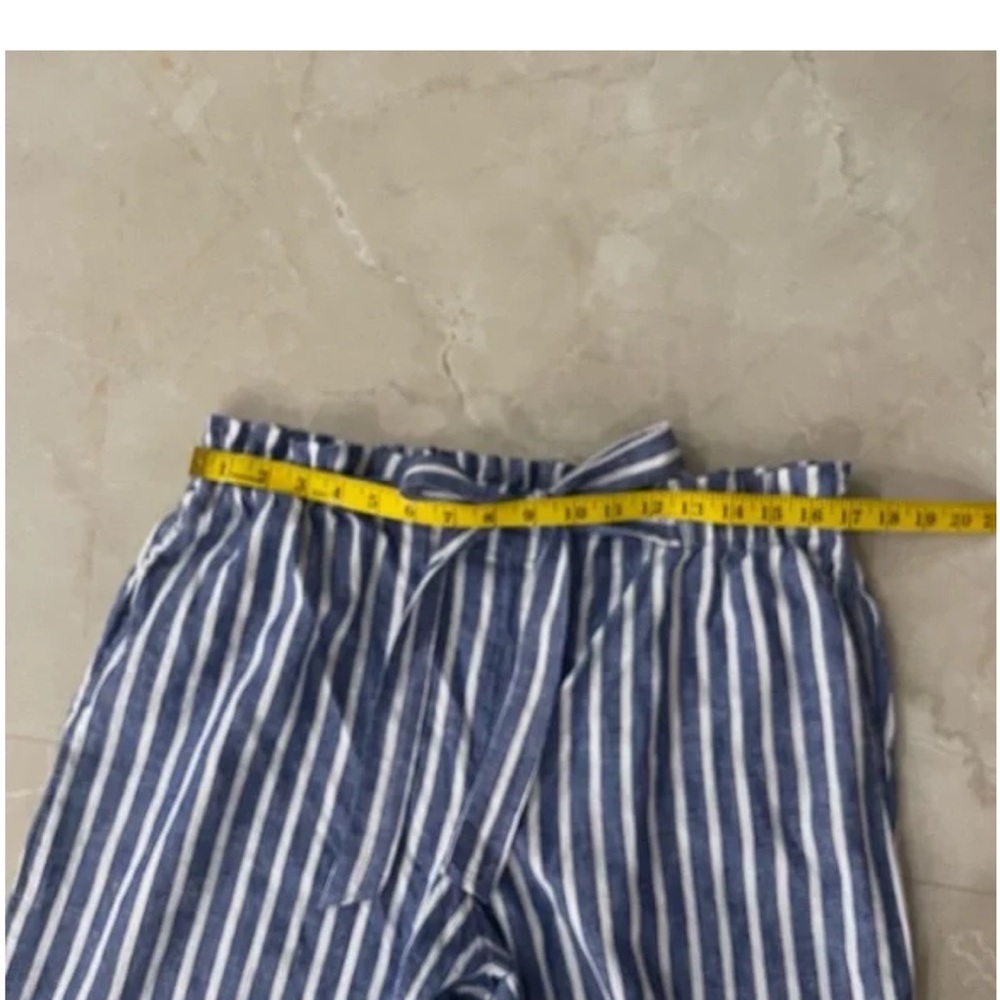 BEACH LUNCH LOUNGE CASUAL PANTS  CERULEAN BLUE & WHITE COTTON/ LINEN SIZE XL - Picture 6 of 8